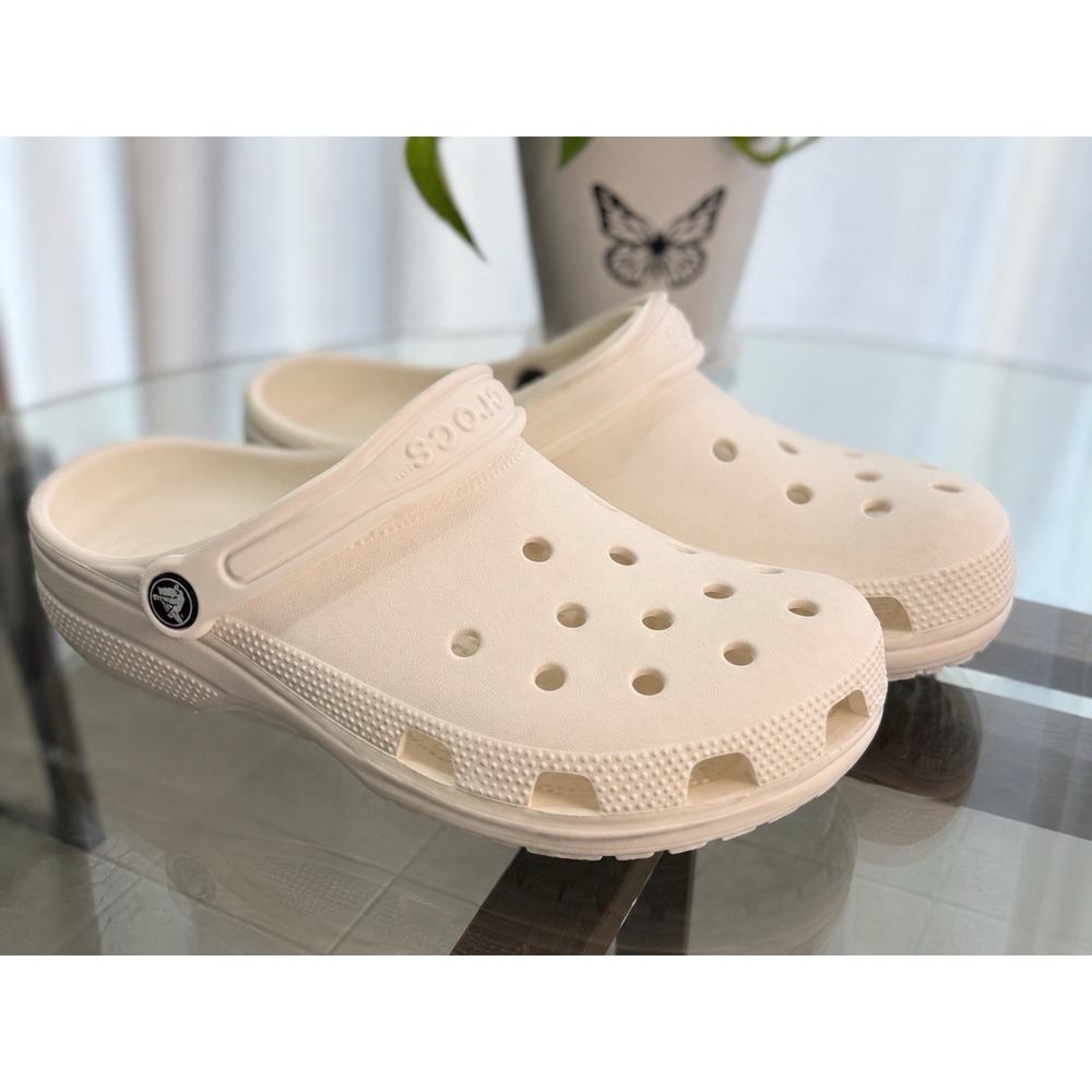Crocs Classic Clog Men's White Slip-On Comfort Adjustable Heel Strap US 10